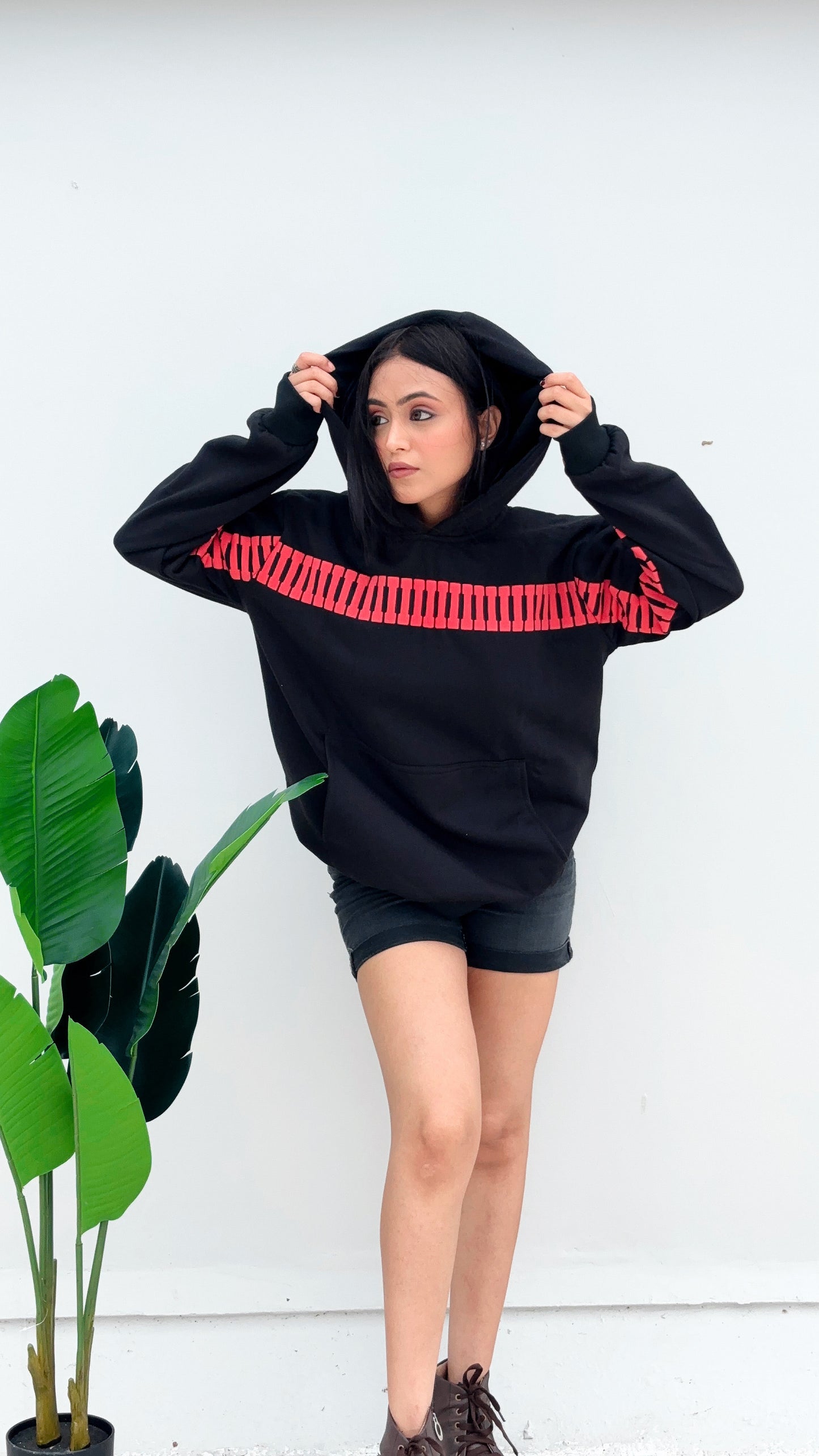 I Love You This Much Hoodie front view by Gigavibe – romantic graphic pullover hoodie for couples.