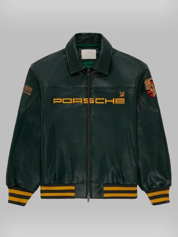 Porsche 993 leather jacket front view – Gigavibe premium faux