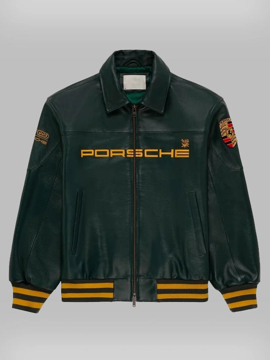 Porsche 993 leather jacket front view – Gigavibe premium faux