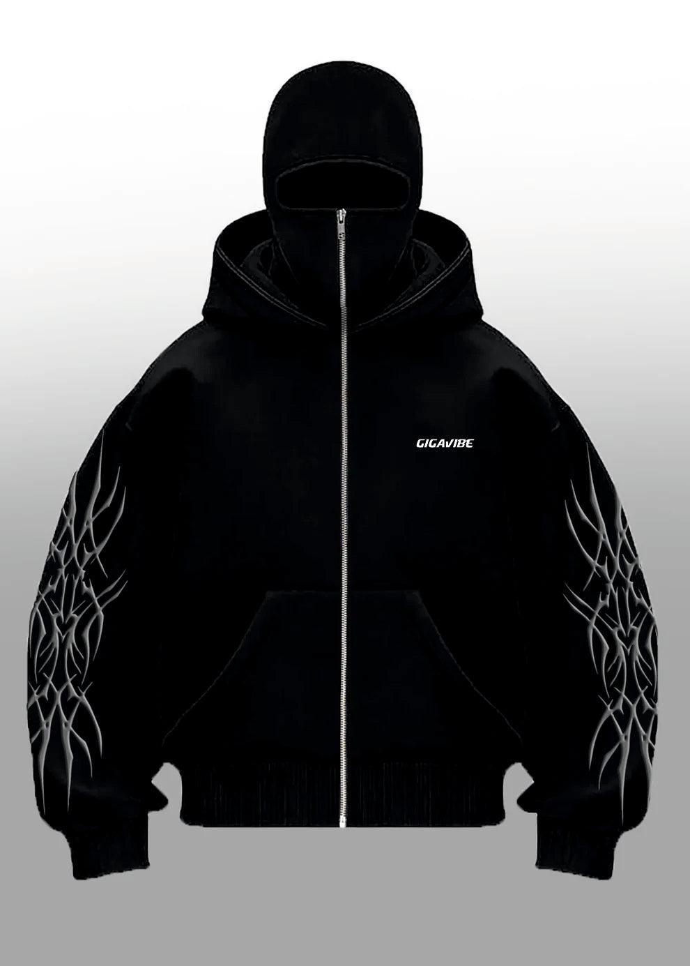 Balaclava Solo Leveling Hoodie Jin Woo Edition front view – Gigavibe streetwear