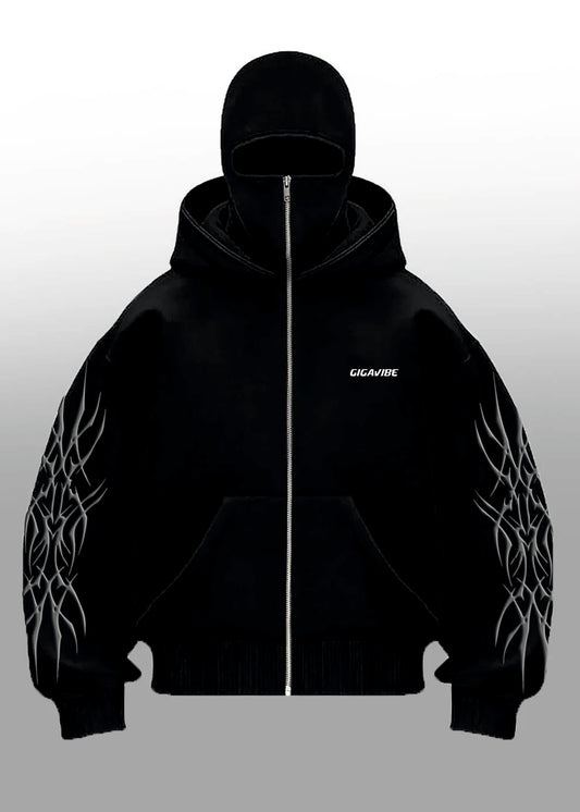 Balaclava Solo Leveling Hoodie Jin Woo Edition front view – Gigavibe streetwear