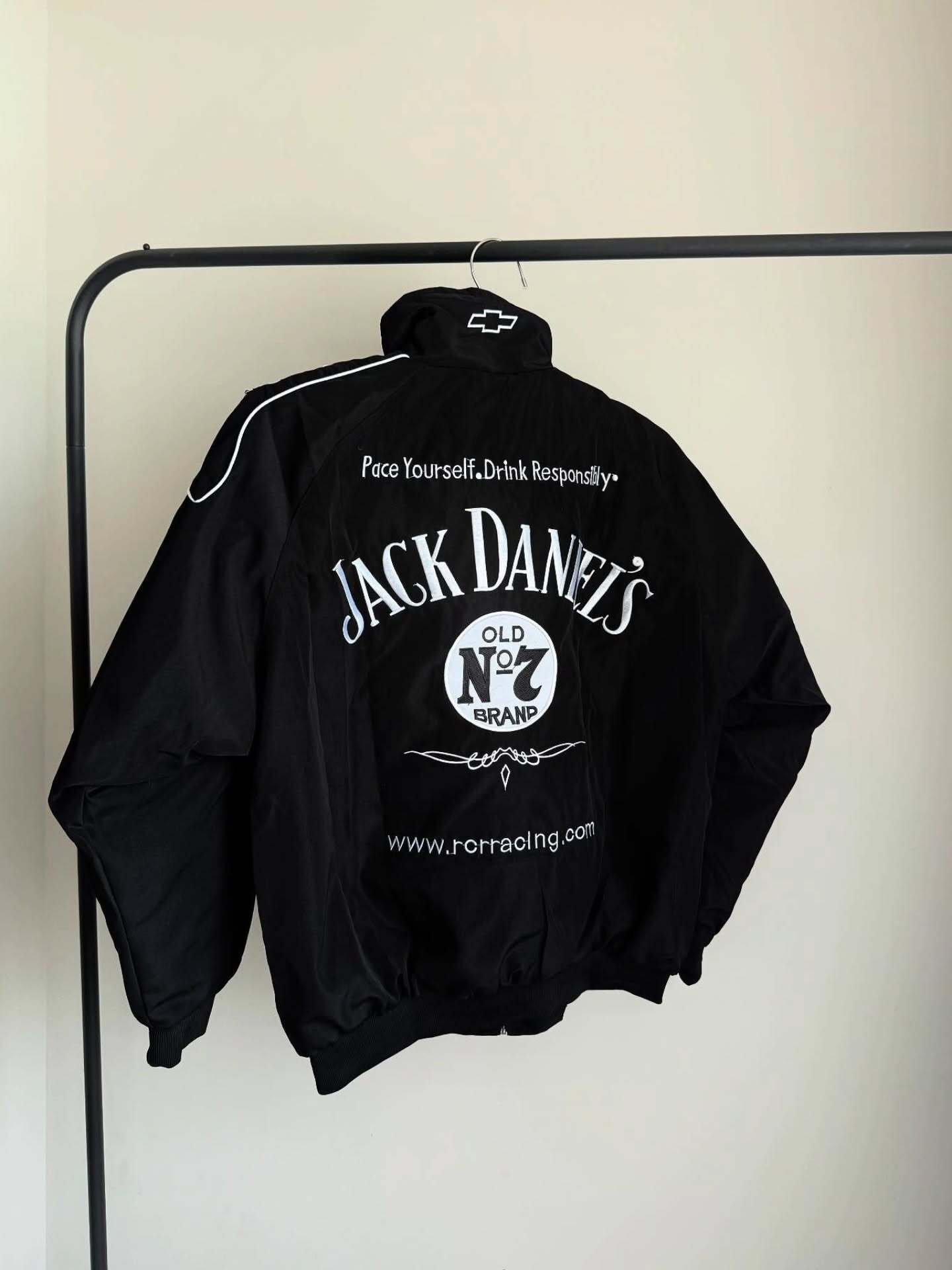 Jack Daniel’s Racing Jacket printed back design – Vintage racing streetwear India