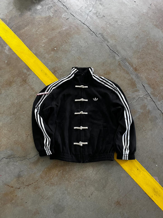 Gigavibe viral Black CNY Jacket featuring oversized Tang style front view