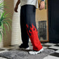 Streetwear fire baggy pant for men and women