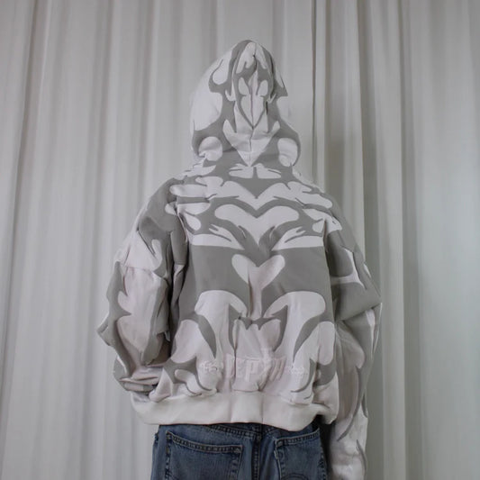 Ghost White Depth Hoodie – Minimal Streetwear Style in India