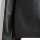 Premium genuine leather texture – Gigavibe black boxy leather jacket material detail