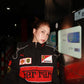 Luxury racing jacket with Ferrari logo embroidery – front close-up