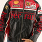 Close-up of Ferrari Olympus Jacket showcasing stitched motorsport branding.
