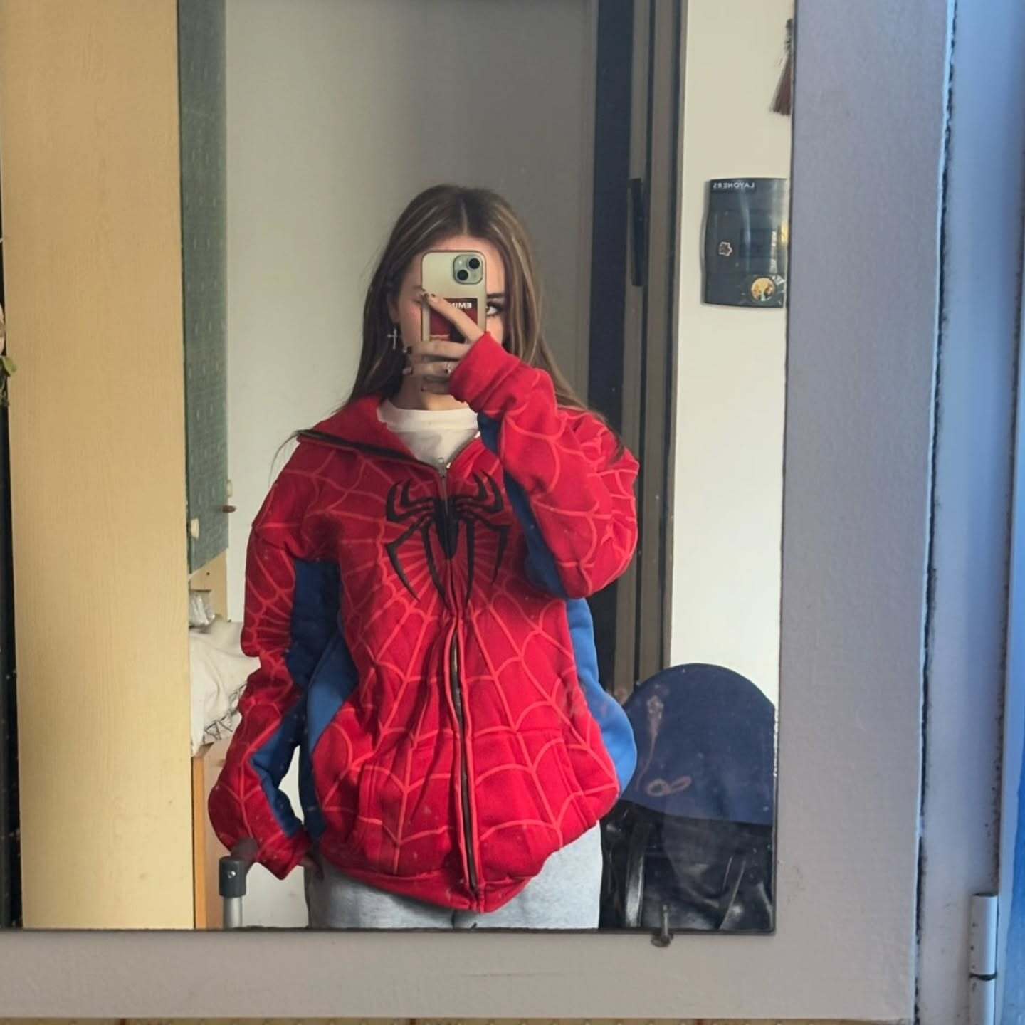 Gigavibe Spider-Man inspired double cap full zip hoodie for men and women