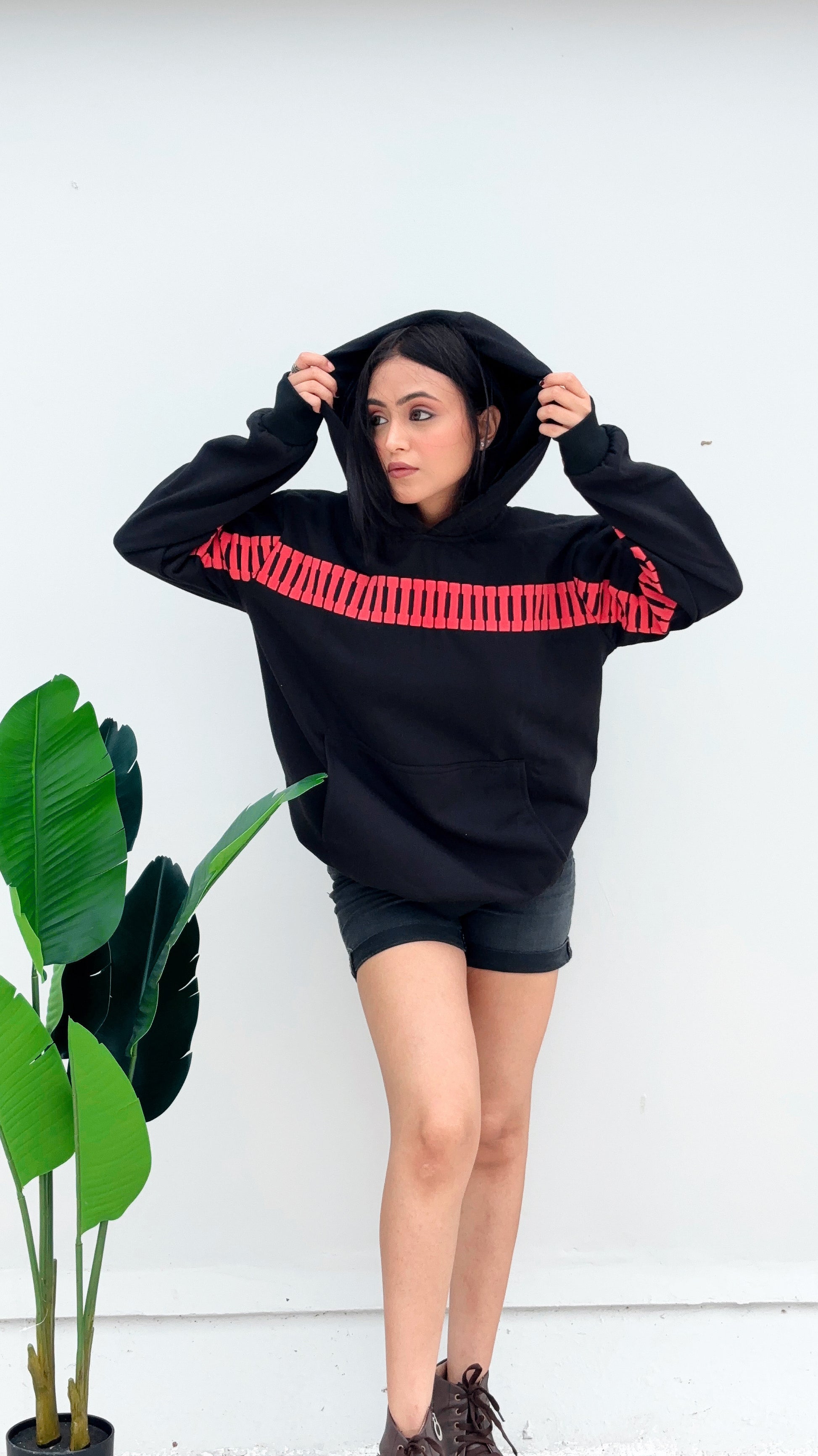 I Love You This Much Hoodie front view by Gigavibe – romantic graphic pullover hoodie for couples.