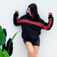 Back design of I Love You This Much Pullover Hoodie – cute saying hoodie for Valentine gifts.