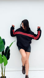 Back design of I Love You This Much Pullover Hoodie – cute saying hoodie for Valentine gifts.