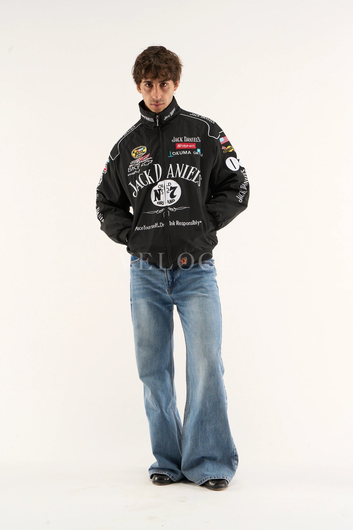 Premium Jack Daniels embroidered jacket India winter streetwear