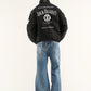 Jack Daniels whiskey brand embroidered bomber jacket street look