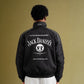 Back view of Jack Daniels jacket showing Old No. 7 branding and premium whiskey streetwear design
