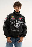 Jack Daniels embroidered jacket black bomber front view for men