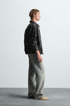 Streetwear outfit with Gigavibe leather effect bomber jacket 