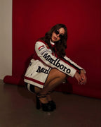 Detail – Zipper & Logo of Vintage Marlboro Jacket Women