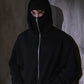 Model wearing Gigavibe face mask hoodie balaclava – casual street outfit