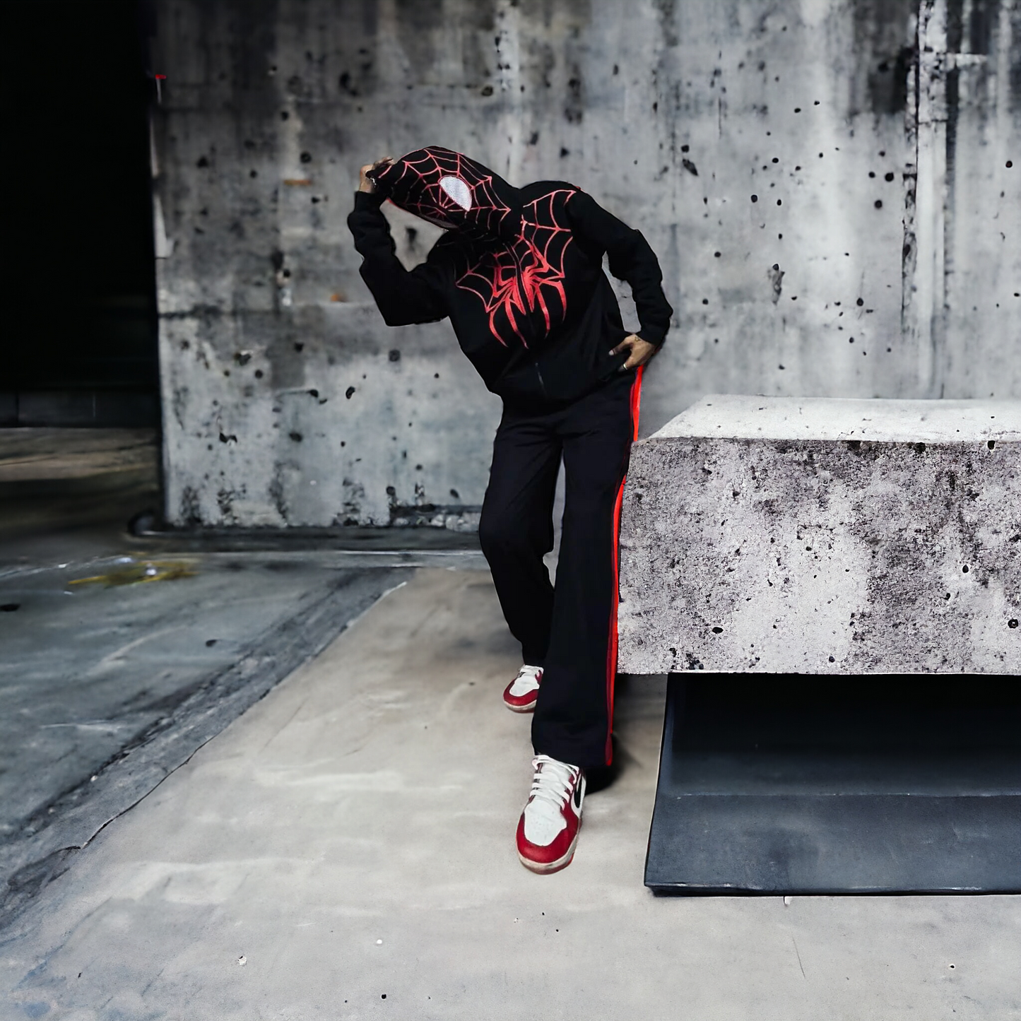 Marvel Spider-Man Hoodie | Black Full Zip-Up Athletic Fit