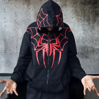 Close-Up of Spider-Man Graphic Print on Hoodie – Gigavibe
