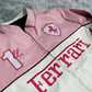 Premium Faux Leather Detailing on Pink Ferrari Jacket