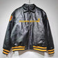 Black Porsche leather jacket for men – bomber fit racing edition
