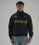 Front view of Gigavibe Porsche Jacket Embroidered racing jacket