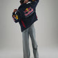 Model showcasing Red Bull Racing Jacket embroidered back design – Gigavibe Formula 1 merchandise