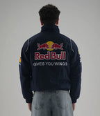 Back view of Red Bull Racing F1 Jacket embroidered with “Gives You Wings” logo – Gigavibe