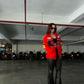 High-quality Red Ferrari Jacket with classic racing elements and signature branding