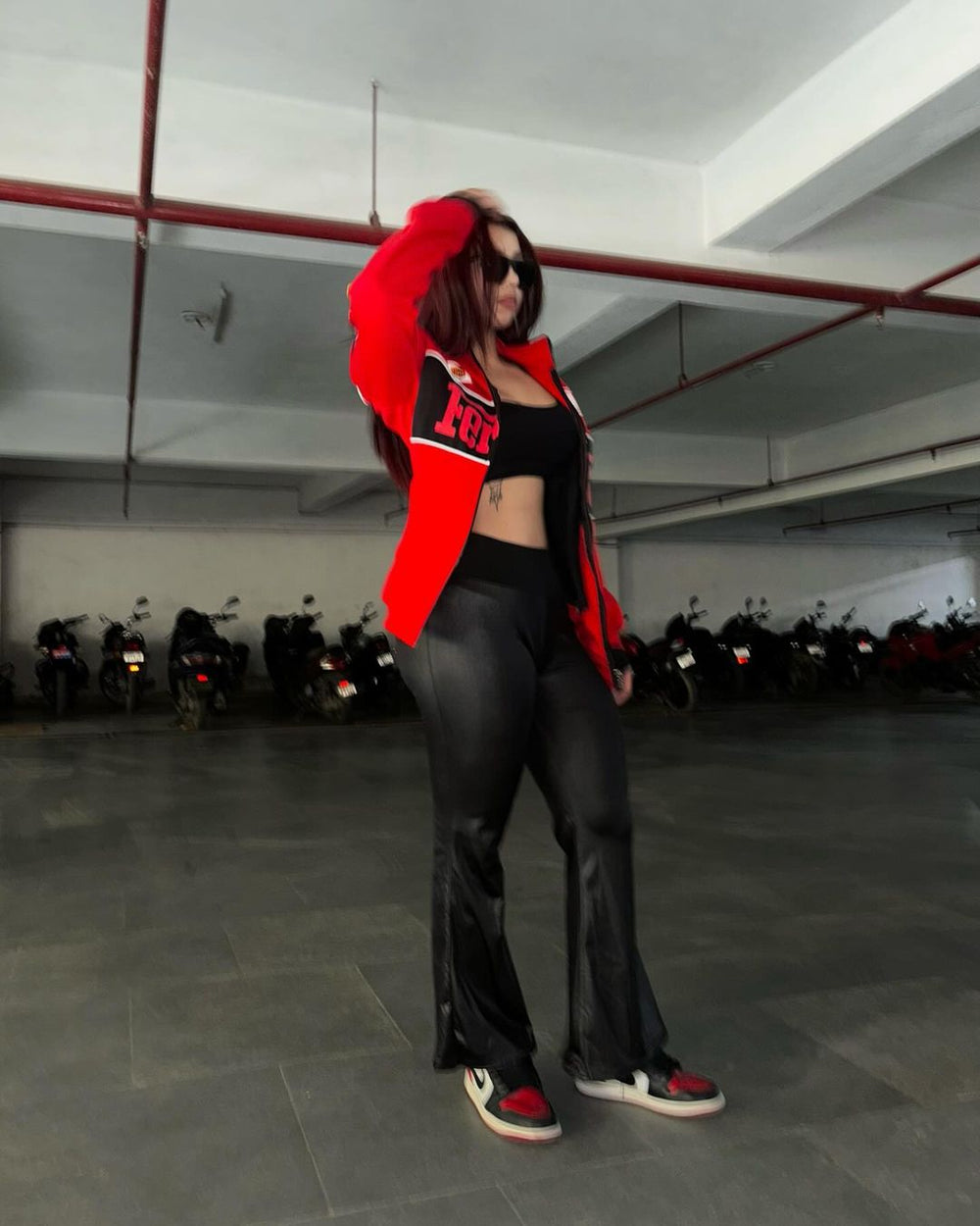 Premium Red Vintage Ferrari Jacket, combining retro racing vibes with modern fashion