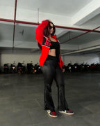 Premium Red Vintage Ferrari Jacket, combining retro racing vibes with modern fashion