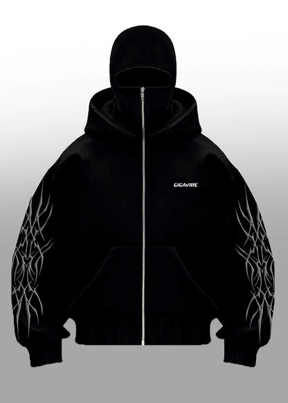Balaclava Solo Leveling Hoodie Jin Woo Edition front view – Gigavibe streetwear
