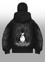 Gigavibe Solo Leveling Balaclava Hoodie back print with anime artwork