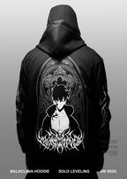 Anime hoodie Solo Leveling black edition – urban streetwear shoot