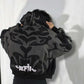 Back view of Gigavibe Tribal Depth Hoodie with bold puff printed artwork