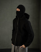 Hoodie with built-in balaclava mask – perfect for bikers and travelers