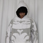 White Depth Hoodie unisex front view by Gigavibe