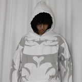 White Depth Hoodie unisex front view by Gigavibe