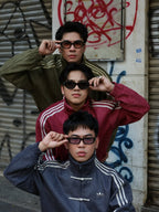 Adidas CNY jacket styled with hoodie cargo pants chunky sneakers streetwear look Gigavibe India