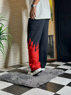 Trendy flame baggy pants for urban street fashion