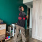 Anushka Sen styling a Black Ferrari Jacket with effortless elegance and streetwear vibes