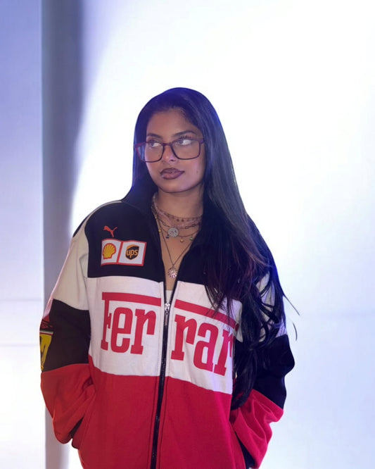 Vibrant Red Ferrari Racing Jacket with premium motorsport-inspired detailing