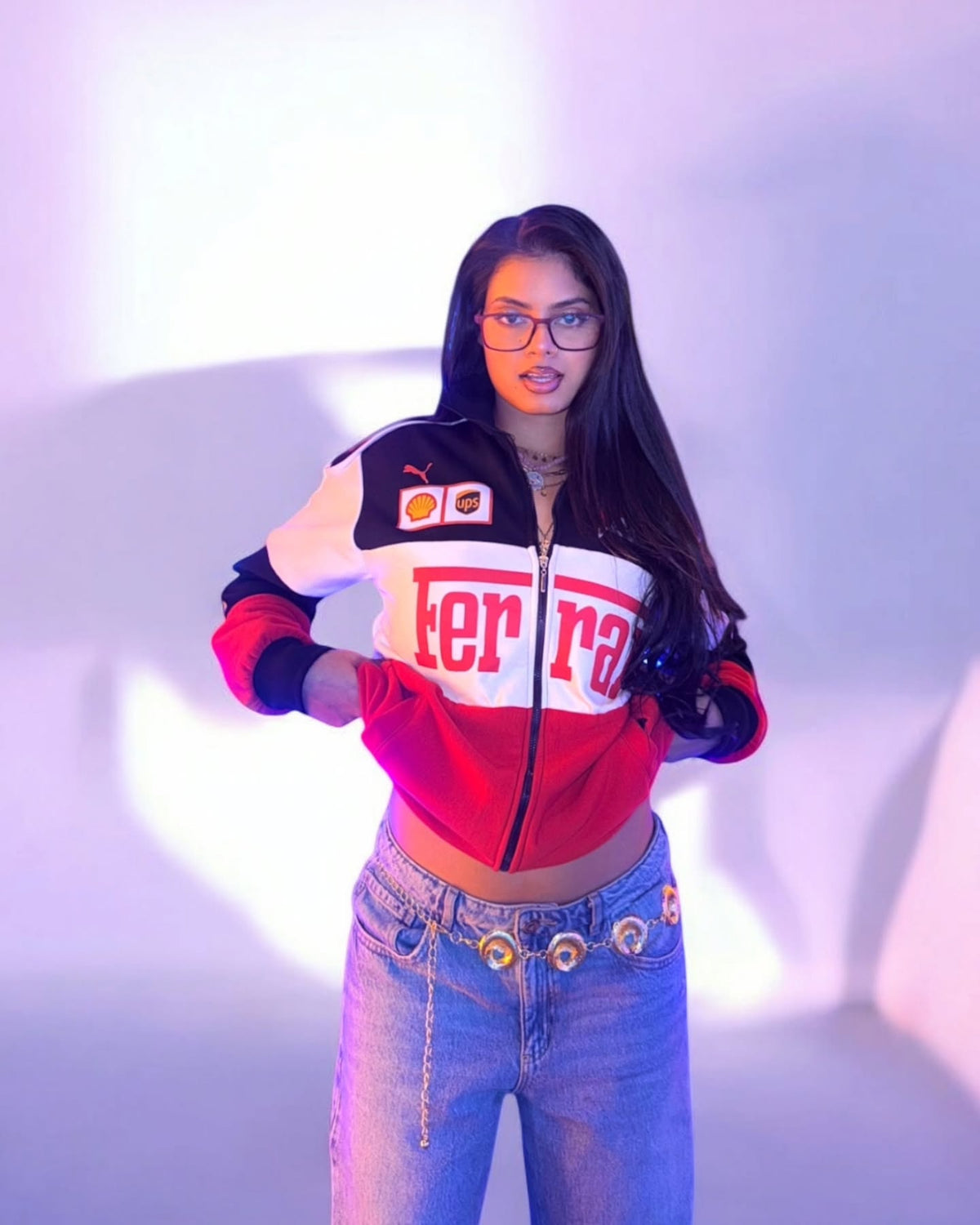 Eye-catching Red Vintage Ferrari Jacket, perfect for racing and streetwear lovers