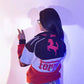 Sporty Red Vintage Ferrari Jacket, blending classic F1 heritage with modern fashion