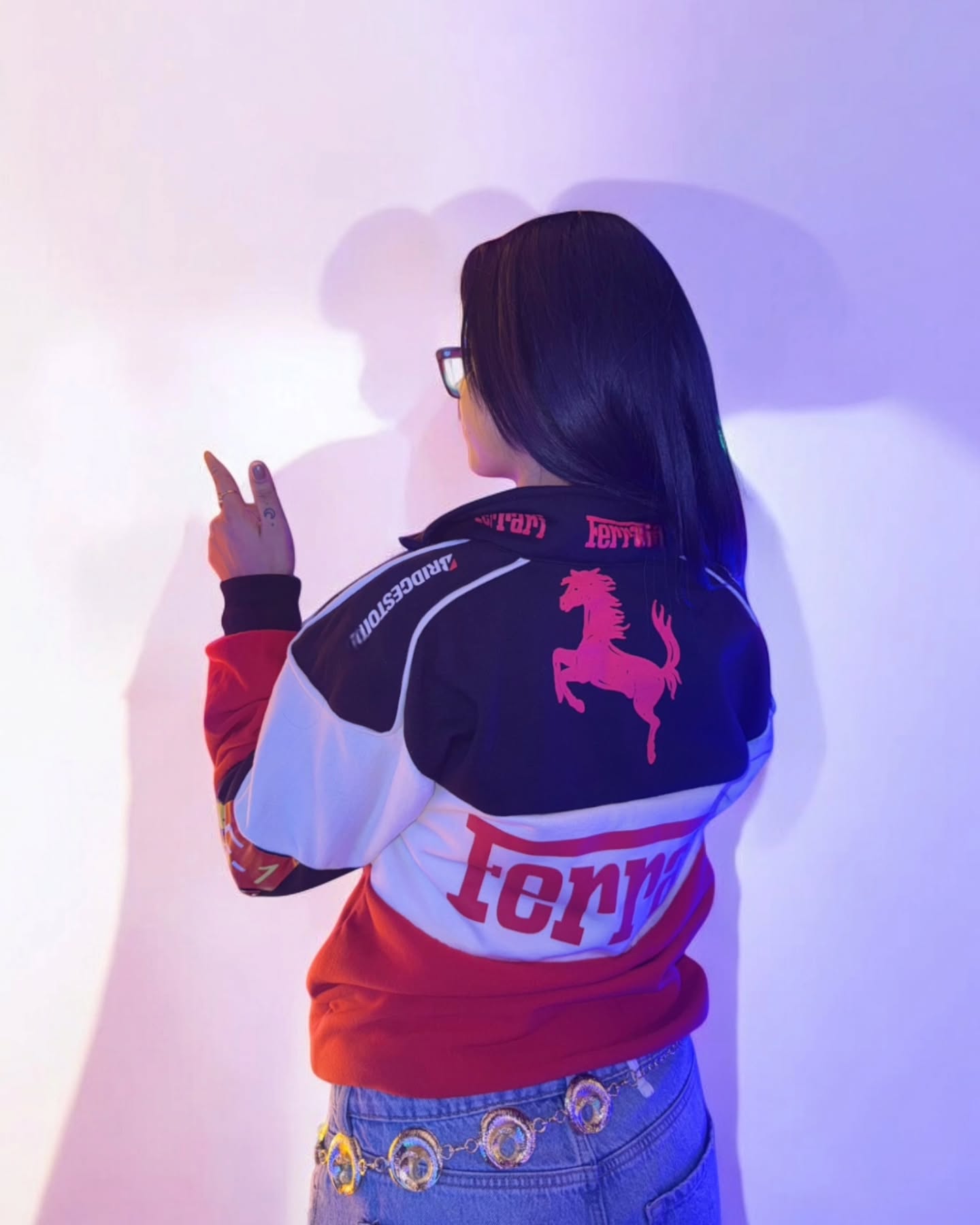 Sporty Red Vintage Ferrari Jacket, blending classic F1 heritage with modern fashion