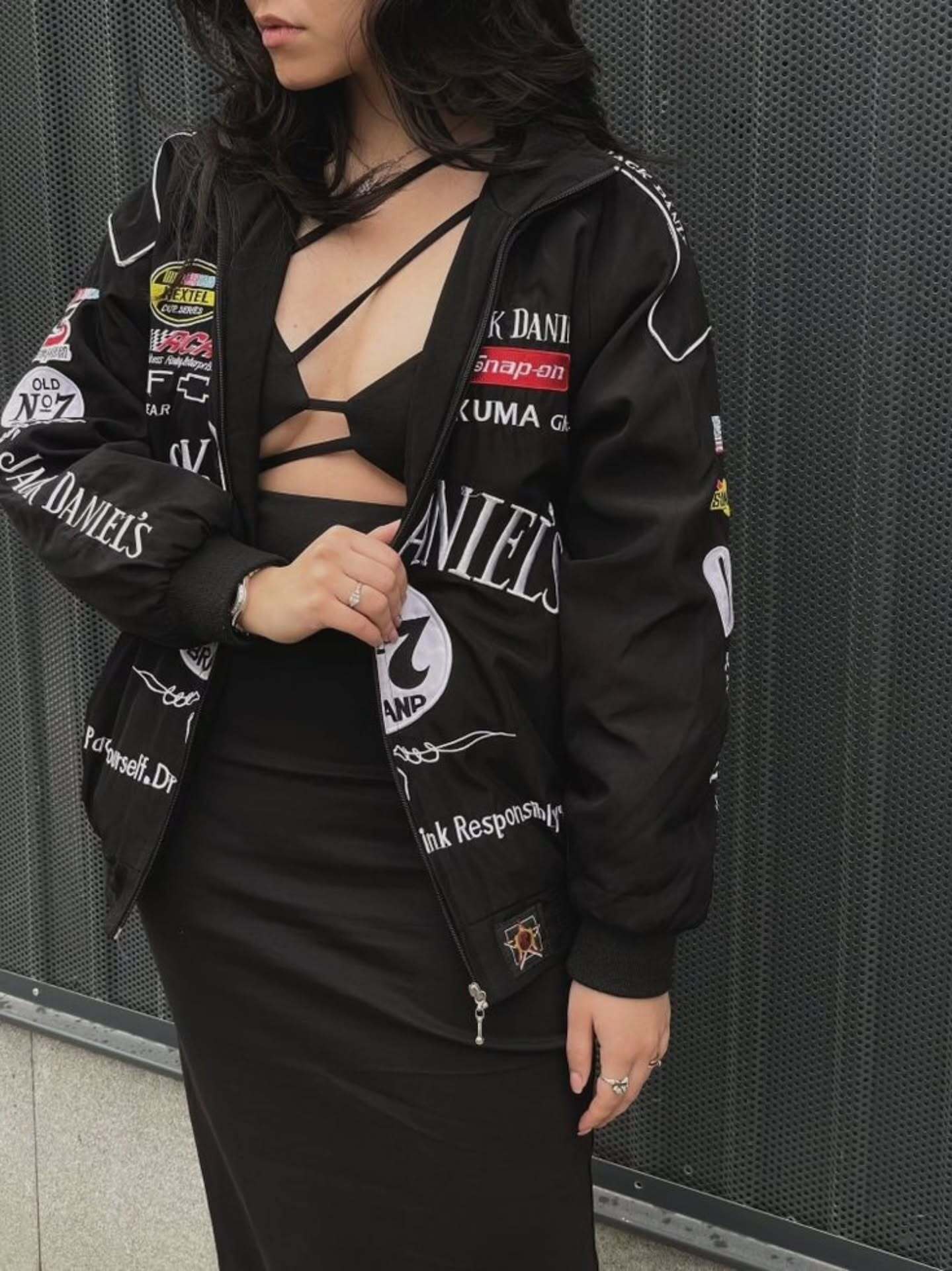 Jack Daniels Racing Jacket printed logo – Motorsport bomber jacket