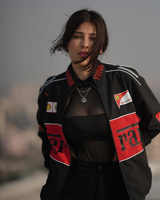 Black Ferrari F1 vintage jacket
