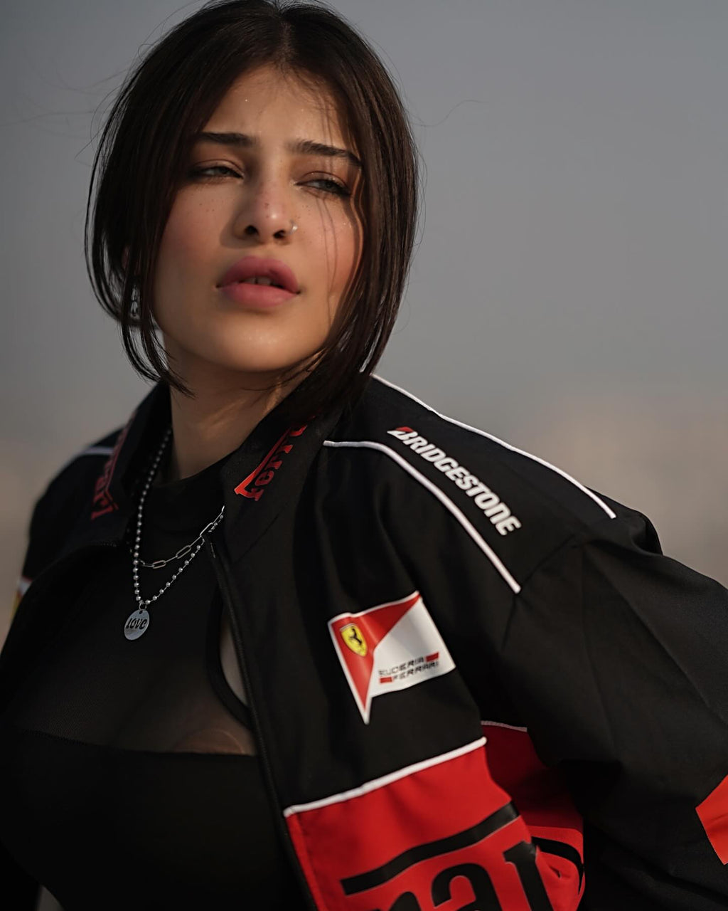 Ferrari F1 printed jacket with vintage racing patches – Gigavibe India